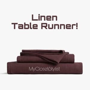 NWT Parachute PORTUGAL LINEN Table Runner Cabernet! New with Tags OS 90" 16"